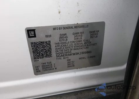 2019 Buick Enclave Fwd Preferred z USA, uszkodzony, nr VIN 5GAERAKW3KJ306661